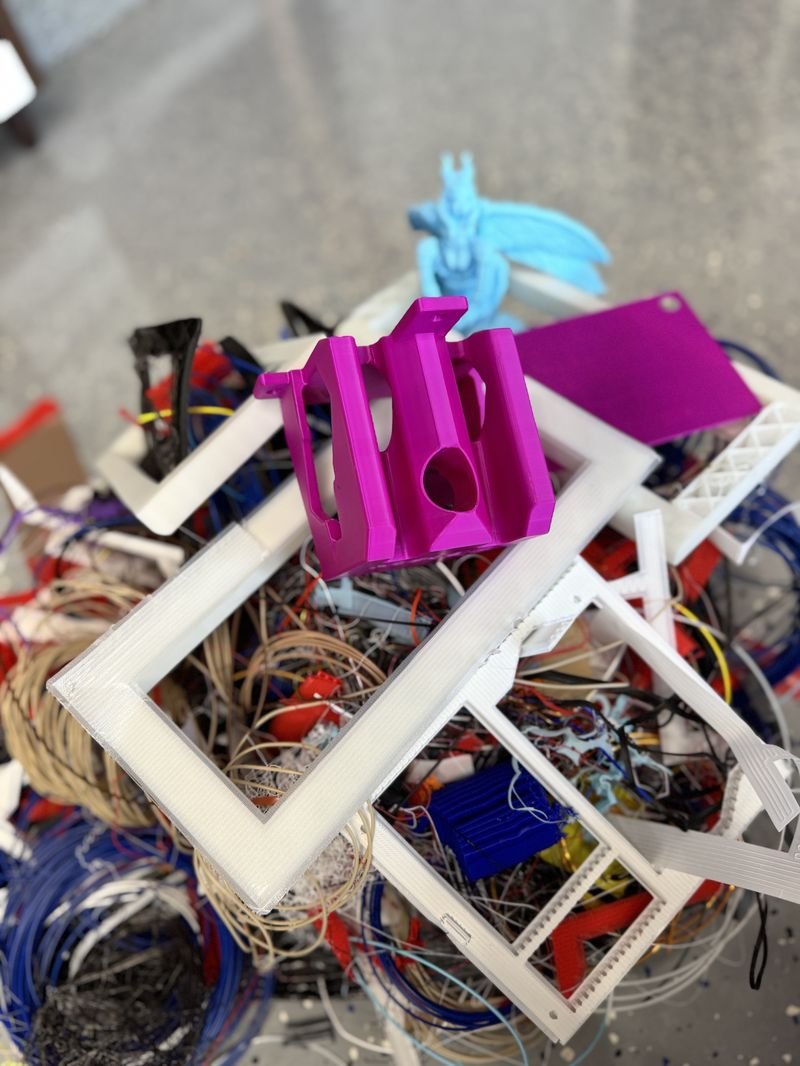 Filament waste collected for recycling